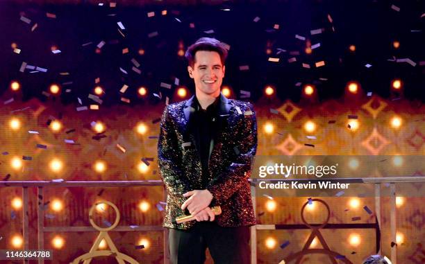 Brendon Urie of Panic! at the Disco performs onstage during the 2019 Billboard Music Awards at MGM Grand Garden Arena on May 01, 2019 in Las Vegas,...