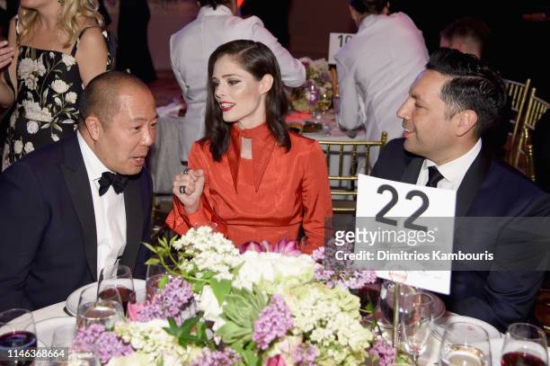 Derek Lam, Coco Rocha, and James Conran attend the 2019 DKMS Gala at Cipriani Wall Street on May 01, 2019 in New York City.
