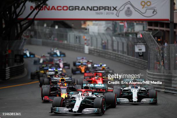 Start of the F1 Grand Prix of Monaco at Circuit de Monaco on May 26, 2019 in Monte-Carlo, Monaco.