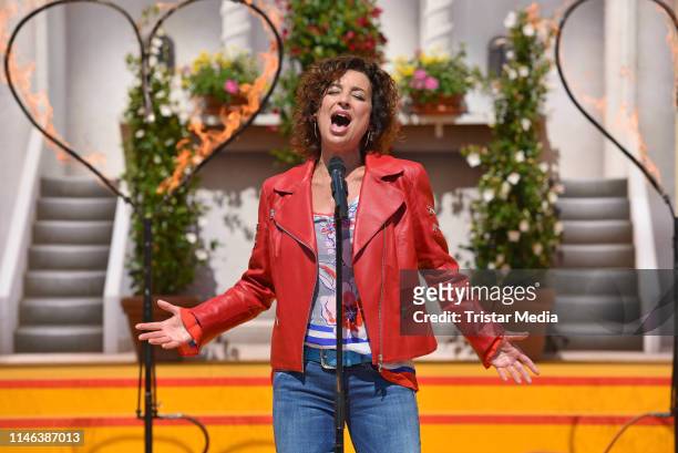 Isabel Varell performs the 2nd ARD live TV show 'Immer wieder sonntags' at Europa-Park on May 26, 2019 in Rust, Germany.