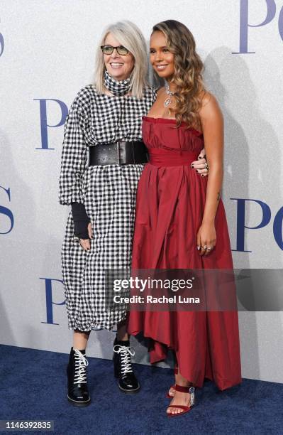 Diane Keaton and Alisha Boe attend the premiere of STX's "Poms" at Regal LA Live on May 1, 2019 in Los Angeles, California.