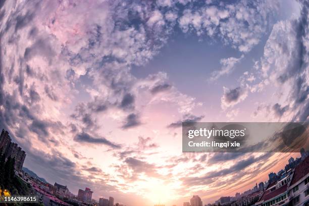 cloud above the fisheye lens in hangzhou - 360度視点 ストックフォトと画像