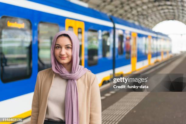 young immigrant turkish-dutch muslim girl - immigrants stock pictures, royalty-free photos & images