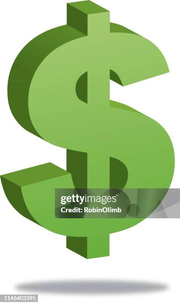 ilustrações de stock, clip art, desenhos animados e ícones de dollar sign with shadow - símbolo do dólar