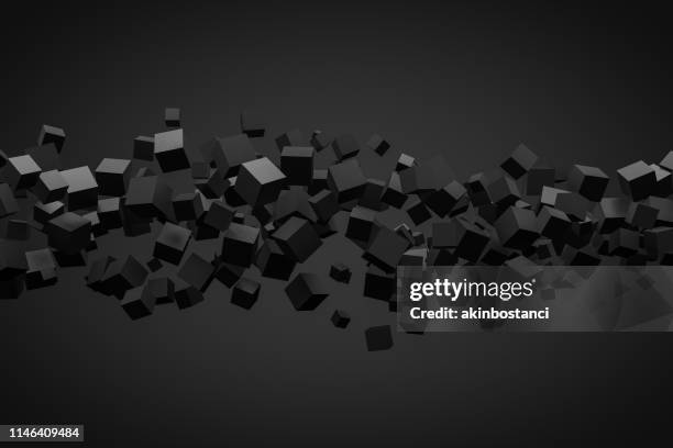 abstract 3d cubes background - three dimensional cube stock pictures, royalty-free photos & images