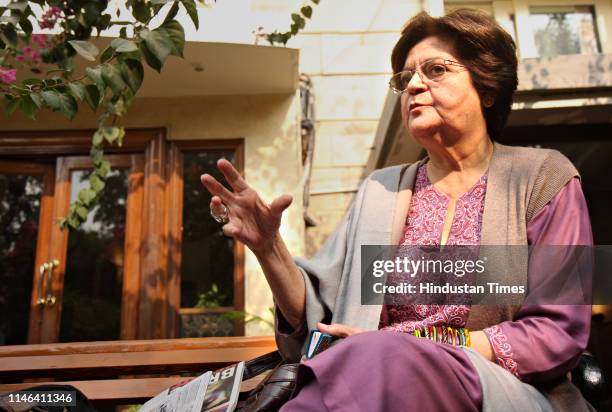 Salima Hashmi, Pakistani artist and daughter of legendary Pakistani poet Faiz Ahmed Faiz, during an interview with Hindustan Times, on December 8,...