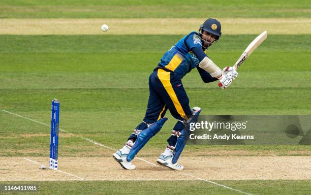 Lahiru Thirimanne of Sri Lanka batting during the ICC Cricket World Cup 2019 Warm Up match between Australia and Sri Lanka at Ageas Bowl on May 27,...