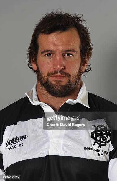 Carl Hayman of the Barbarians poses for a portrait at Richmond Athletic Ground on May 25, 2011 in Richmond upon Thames, England.