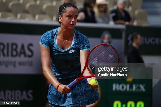 Viktória Kumová during the match between Viktoria Kuzmova and Alizé Cornet at The Roland Garros 2019 French Open, in Paris, France, on May 27, 2019.