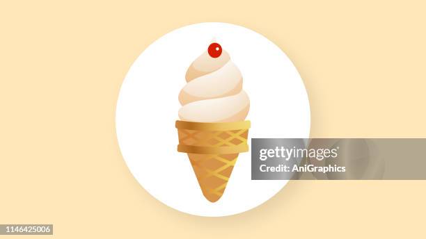 ice-cream icon - cone shape stock illustrations