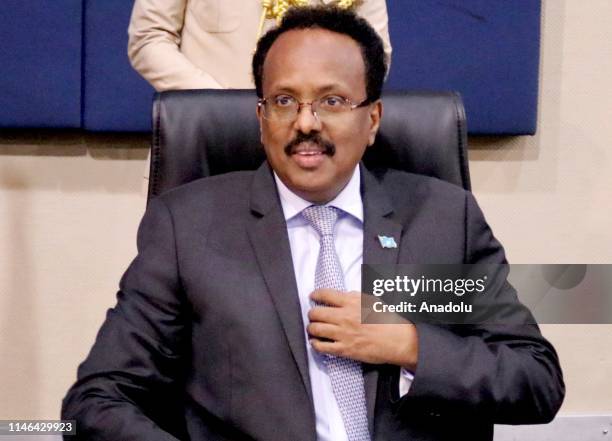 President of Somalia, Mohamed Abdullahi "Farmajo" Mohamed gathers with Somalians at Sandton Convention Centre during his visit in Johannesburg, South...