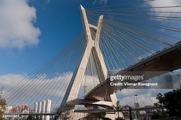 octavio frias de oliveira bridge ,sao paulo - cable stayed bridge stock pictures, royalty-free photos & images