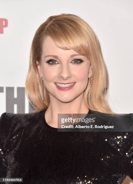 Melissa Rauch attends the series finale party for CBS' "The Big Bang Theory" at The Langham Huntington, Pasadena on May 01, 2019 in Pasadena,...