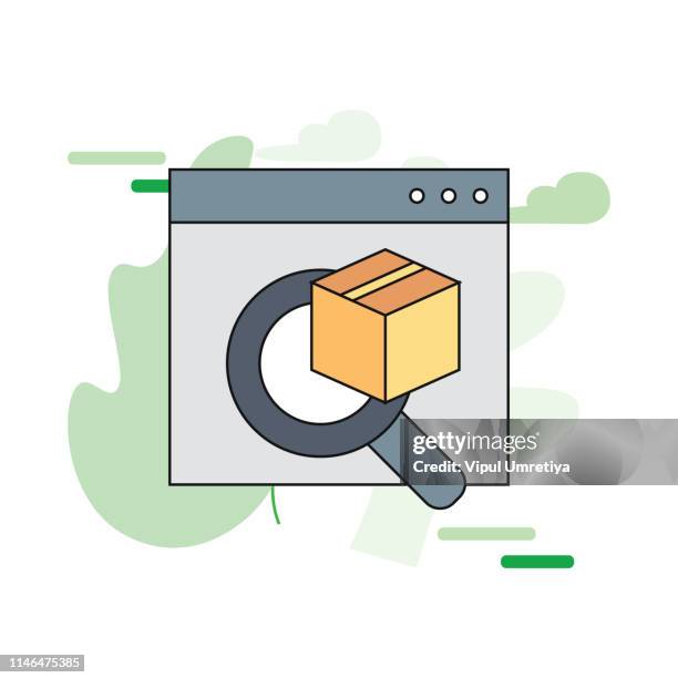 parcel tracking website - computer screen close up stock illustrations