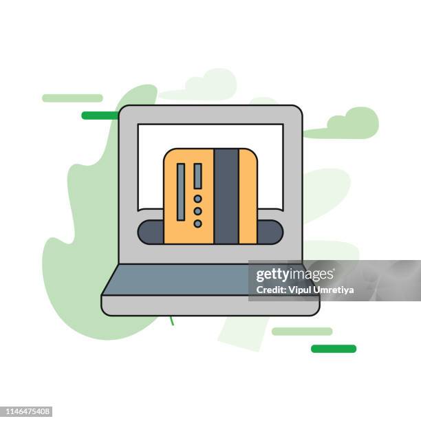 paying bill online. - spreadsheet computer stock illustrations