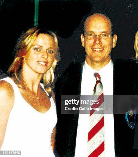 July 2001: Charlene Wittstock with Prince Albert.