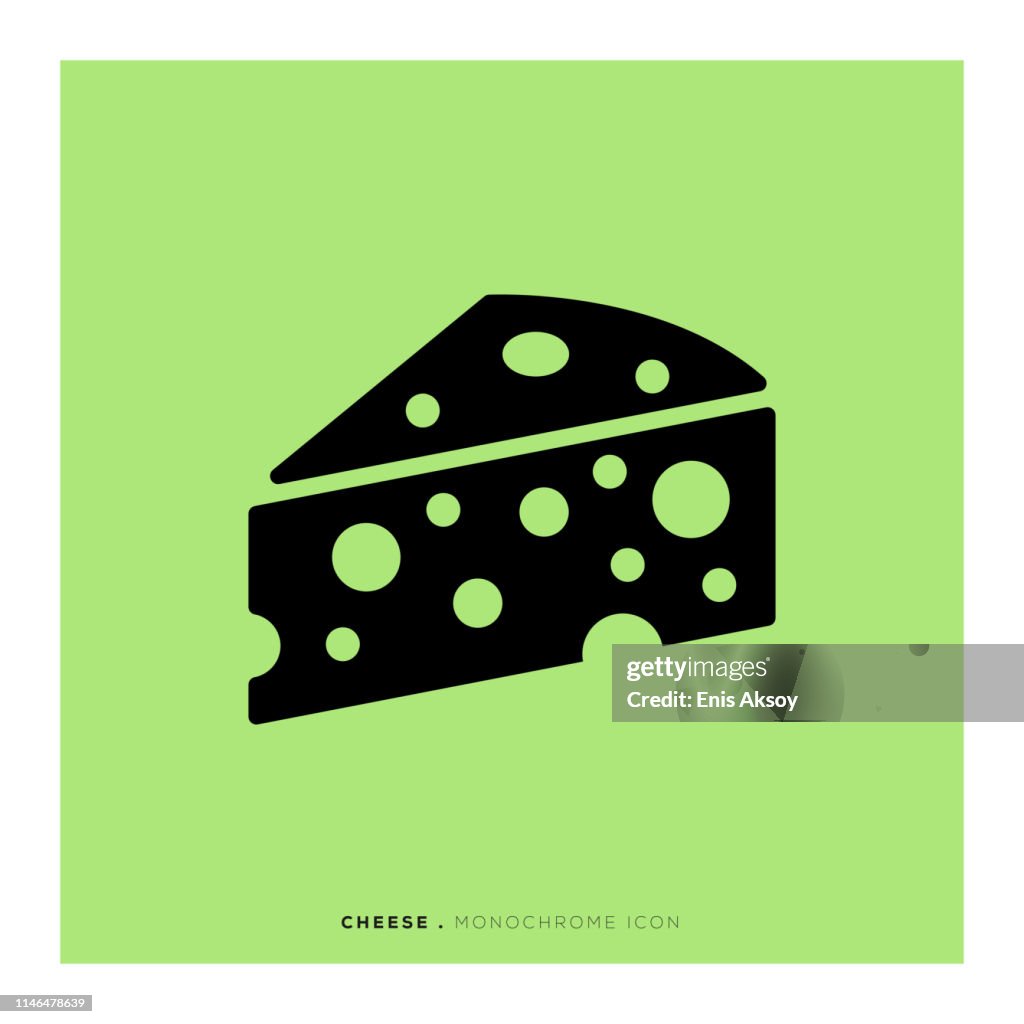 Cheese Monochrome Icon