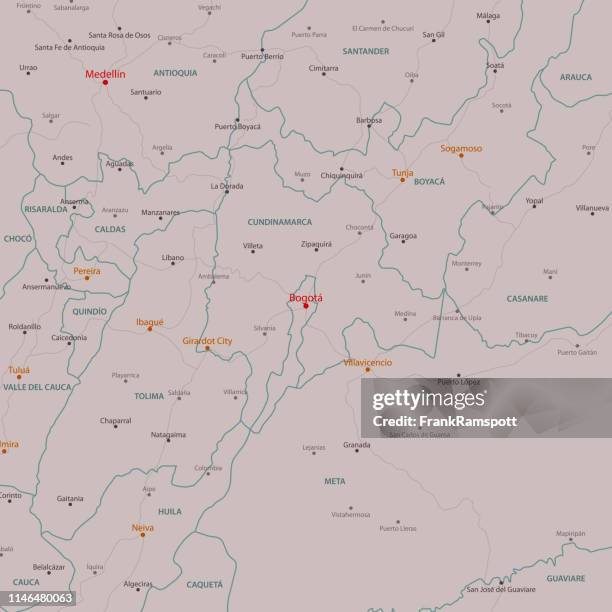 bogota colombia area vector map - bogota stock illustrations