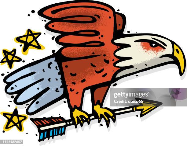 patriotic eagle - eagle stock illustrations