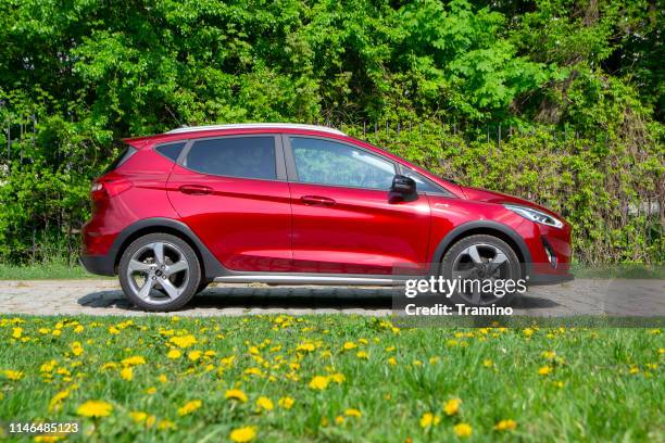 ford fiesta active on the street - ford fiesta cars stock pictures, royalty-free photos & images