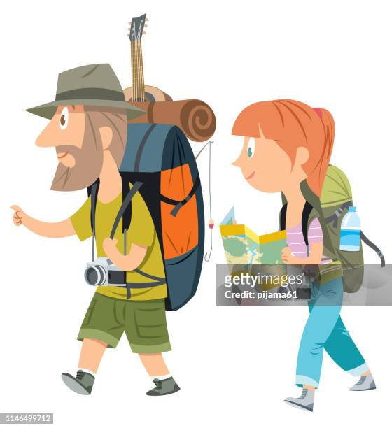 32 Friends Summer Hiking High Res Illustrations - Getty Images