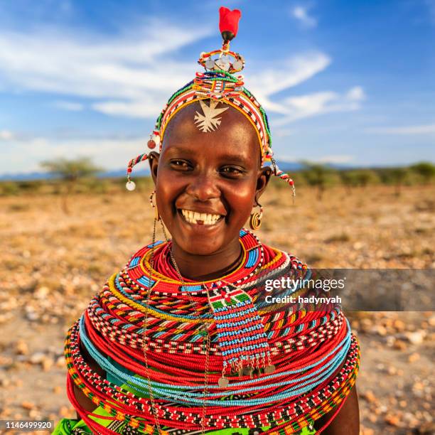 portrait of african woman from samburu tribe, kenya, africa - a beautiful masai woman imagens e fotografias de stock