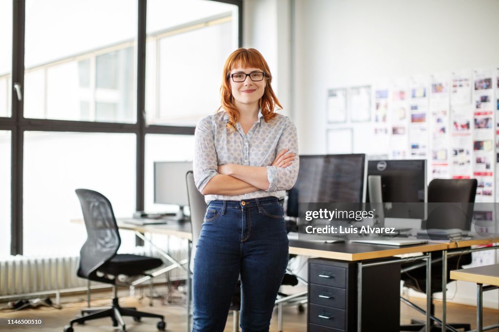 Portrait of confident young businesswoman