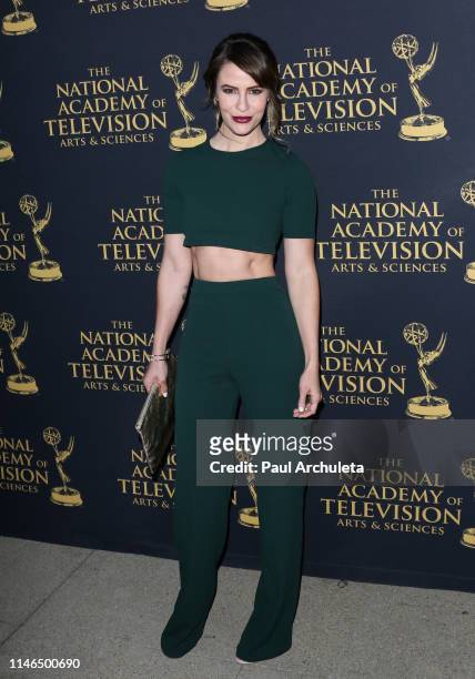 Actress Linsey Godfrey attends the 2019 Daytime Emmy Awards nominee reception at Castle Green on May 01, 2019 in Pasadena, California.