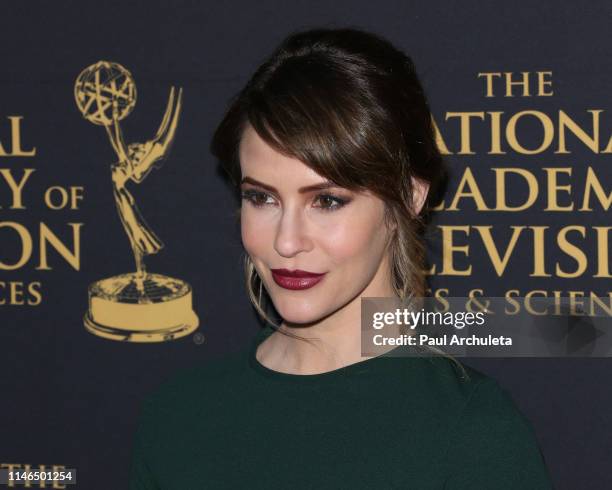 Actress Linsey Godfrey attends the 2019 Daytime Emmy Awards nominee reception at Castle Green on May 01, 2019 in Pasadena, California.