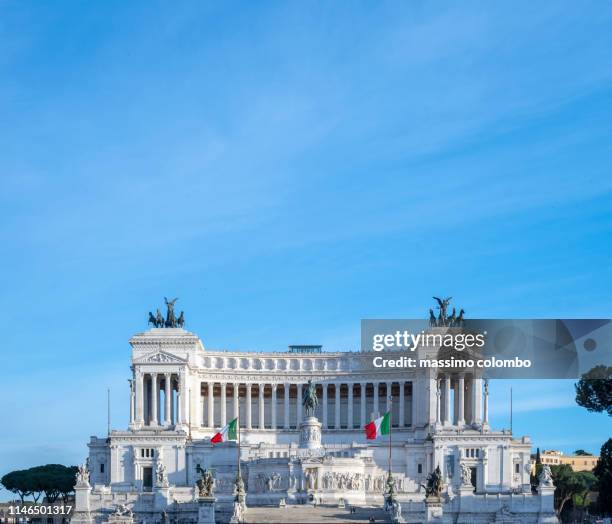 the vittorio emanuele ii monument (altare della patria), rome, italy - altare della patria foto e immagini stock