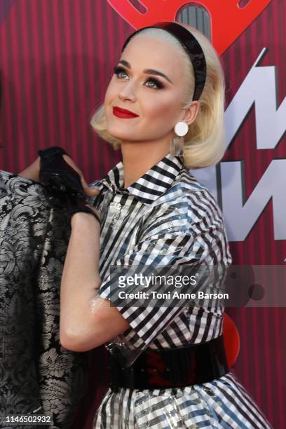 Katy Perry arrives at the 2019 iHeartRadio Music Awards which broadcasted live on FOX at Microsoft Theater on March 14, 2019 in Los Angeles,...