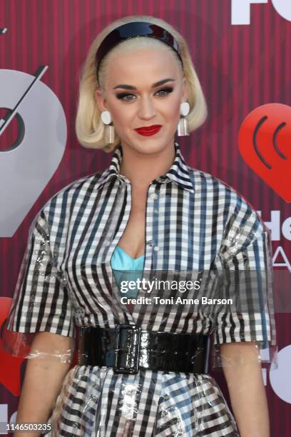 Katy Perry arrives at the 2019 iHeartRadio Music Awards which broadcasted live on FOX at Microsoft Theater on March 14, 2019 in Los Angeles,...