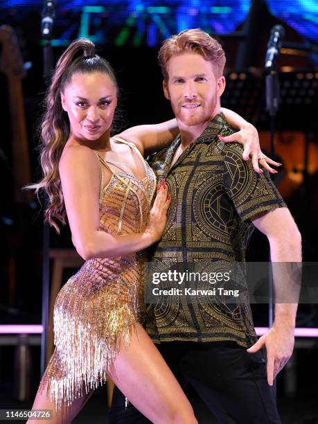 Katya Jones and Neil Jones attend the Strictly Come Dancing: The Professionals photocall at Elstree Studios on May 02, 2019 in Borehamwood, England.