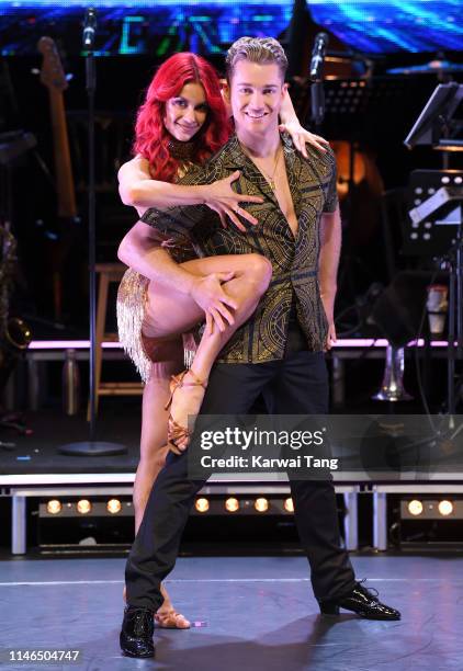 Dianne Buswell and AJ Pritchard attend the Strictly Come Dancing: The Professionals photocall at Elstree Studios on May 02, 2019 in Borehamwood,...