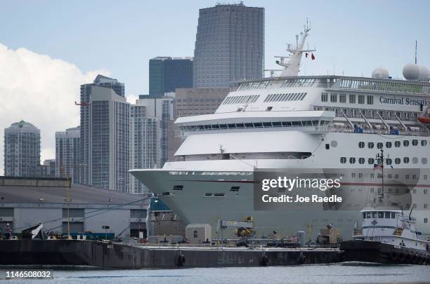 Carnival Cruise ship is docked at the PortMiami as the company becomes one of the first to be sued under Title III of the Helms-Burton Act at the...