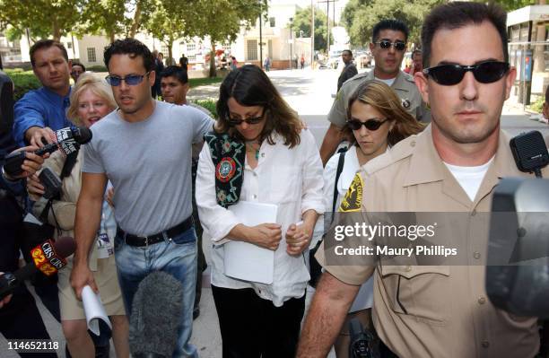 Noah Blake, Noreen Austin and Delinah Blake leaving Van Nuys West Courthouse