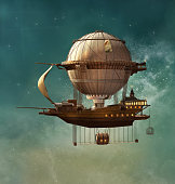 Magic steampunk airship