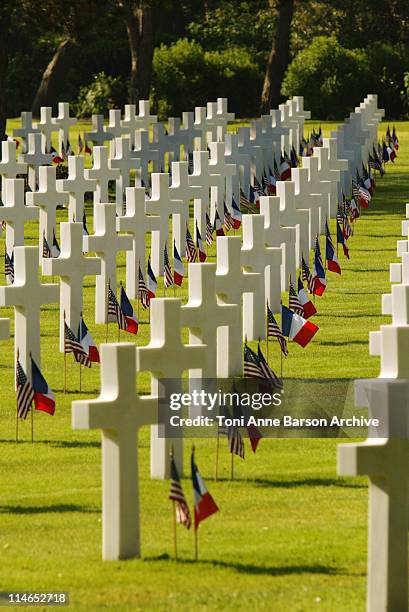 Colleville US Cemetery during D-DAY 60th Anniversary Celebration: ColleVille - Omaha Beach United States/France Ceremony at Omaha Beach - Normandy...