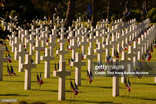 Colleville US Cemetery during D-DAY 60th Anniversary Celebration: ColleVille - Omaha Beach United States/France Ceremony at Omaha Beach - Normandy...