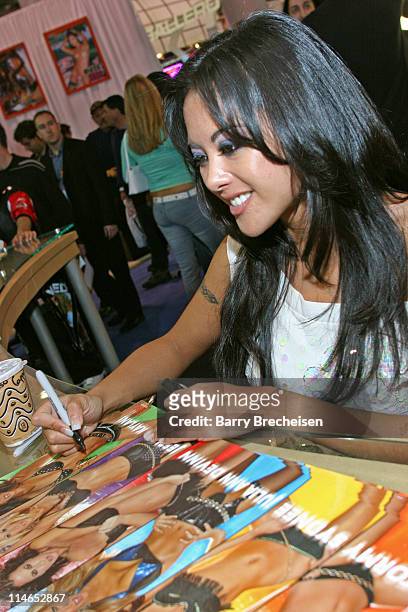 Kaylani Lei signing at the Wicked Pictures booth during 2005 AVN Adult Entertainment Expo at Sand Expo Center in Las Vegas, Nevada, United States.