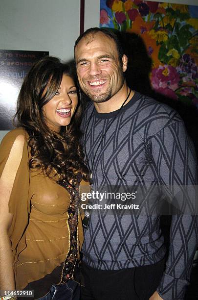 Amber Campisi and Randy Couture during Spike TV's 1st Annual Autorox Awards - Backstage at Barker Hanger in Santa Monica, California, United States.