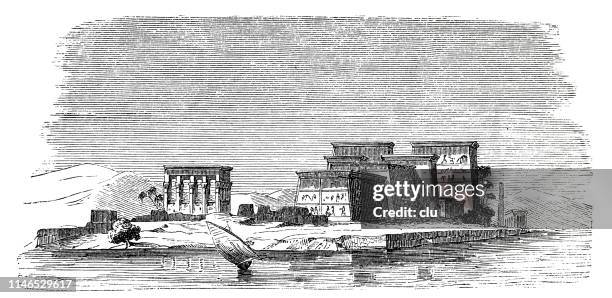 temple in ancient egypt - incense stock illustrations