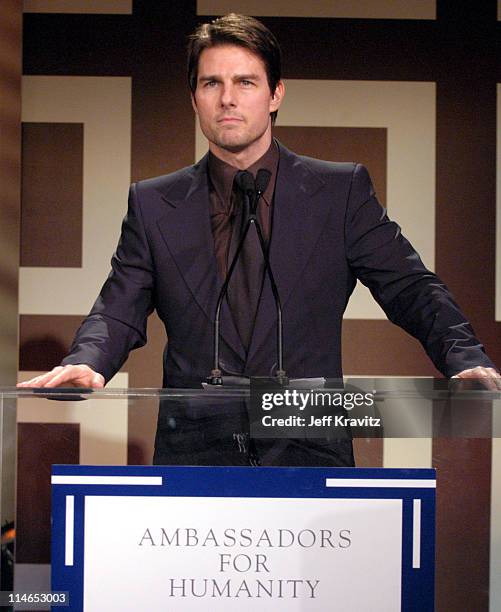 Tom Cruise during Ambassadors For Humanity Honoring President William Jefferson Clinton To Benefit The Shoah Foundation at Universal City in Los...