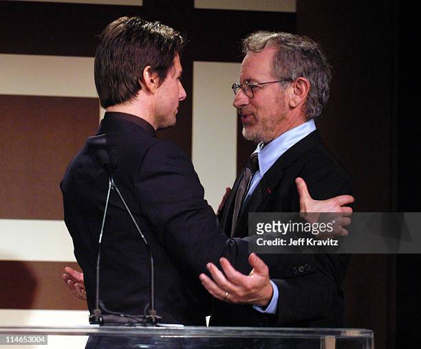 Tom Cruise and Steven Spielberg during Ambassadors For Humanity Honoring President William Jefferson Clinton To Benefit The Shoah Foundation at...