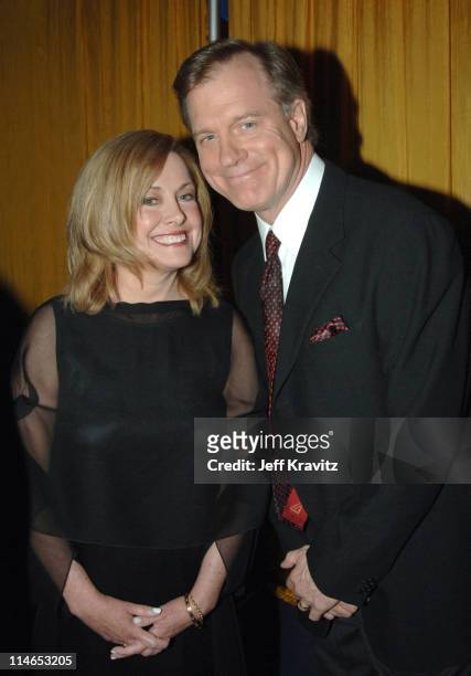 Catherine Hicks and Stephen Collins during 2005 TV Land Awards - Backstage at Barker Hangar in Santa Monica, California, United States.