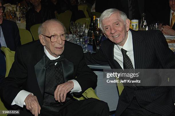 Charles Lane and Aaron Spelling during 2005 TV Land Awards - Backstage at Barker Hangar in Santa Monica, California, United States.