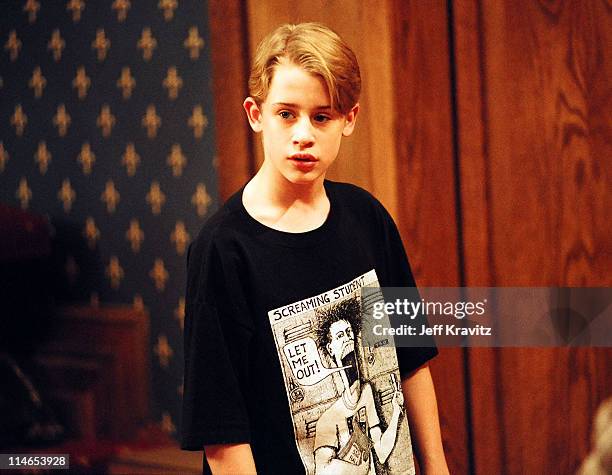 Macaulay Culkin during Nickelodeon and Macaulay Culkin on the set of Richie Rich in Los Angeles, CA, United States.