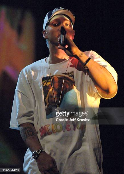 Eminem during 2005 MTV Movie Awards - Show at Shrine Auditorium in Los Angeles, California, United States.
