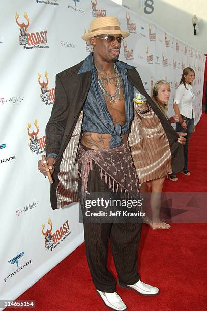 Dennis Rodman during Comedy Central Roast of Pamela Anderson - Red Carpet at Sony Studio in Culver City, California, United States.