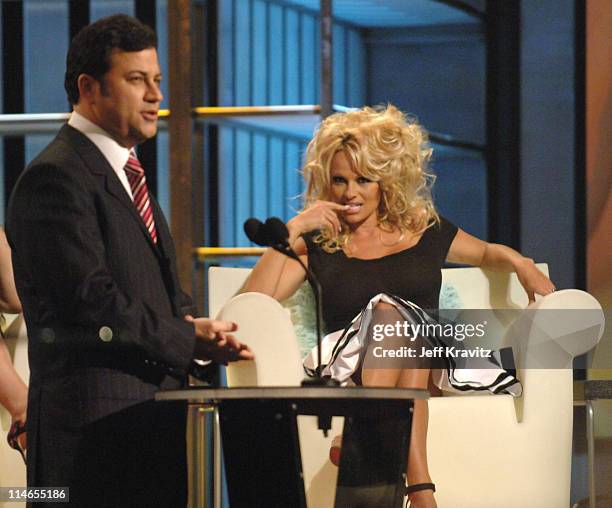 Jimmy Kimmel and Pamela Anderson during Comedy Central Roast of Pamela Anderson - Show at Sony Studios in Culver City, California, United States.